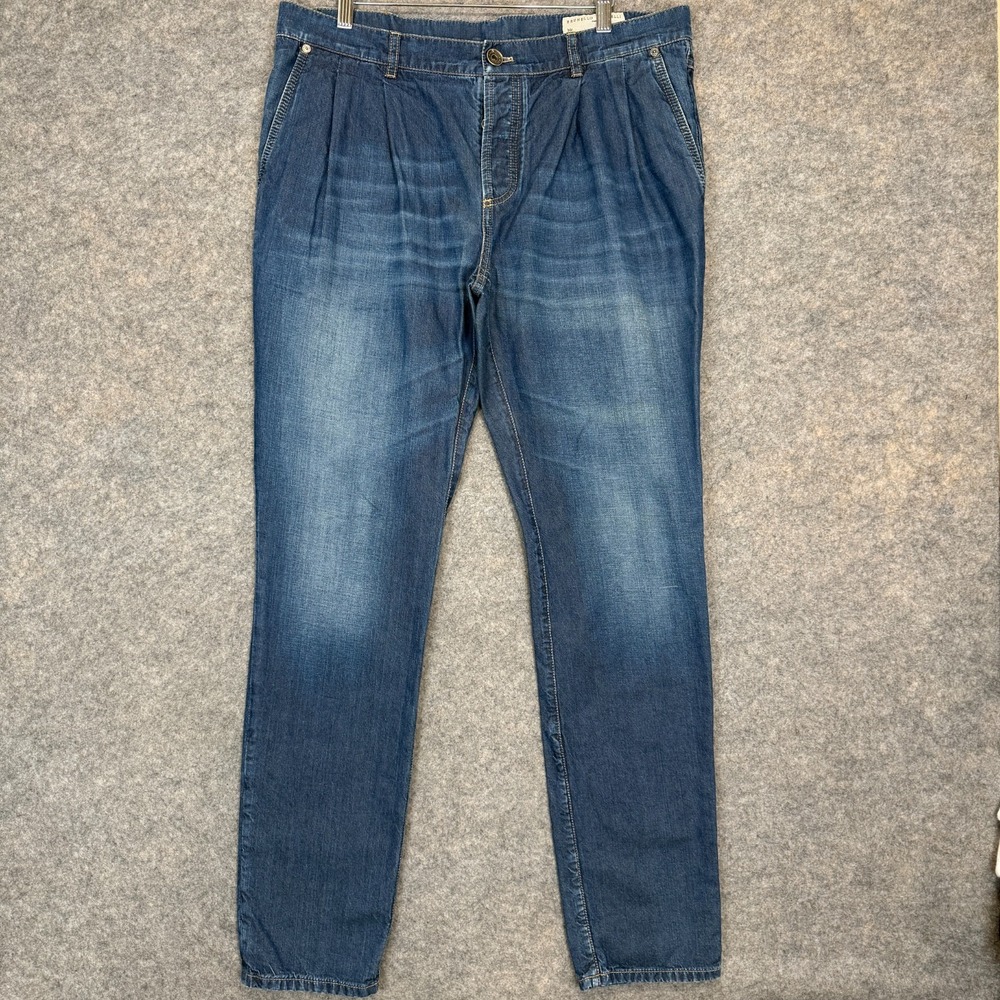 Brunello Cucinelli Pleated Denim Trouser Pants Mens 52 (US fits 34-35) Italy
